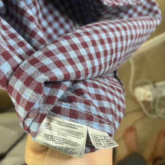 Brooks Brothers Mens Regent Size XL Button Down Preppy Cotton Burgundy Blue Soft - Picture 9 of 9